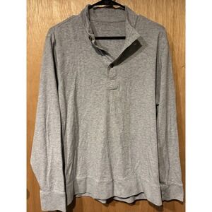 B Daddy Large Stretchy Golf Henley Long Sleeve In Gray Blade